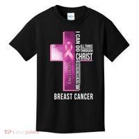 Breast Cancer I Can Do All Thing Through Christ Kids T-Shirt thumb 0