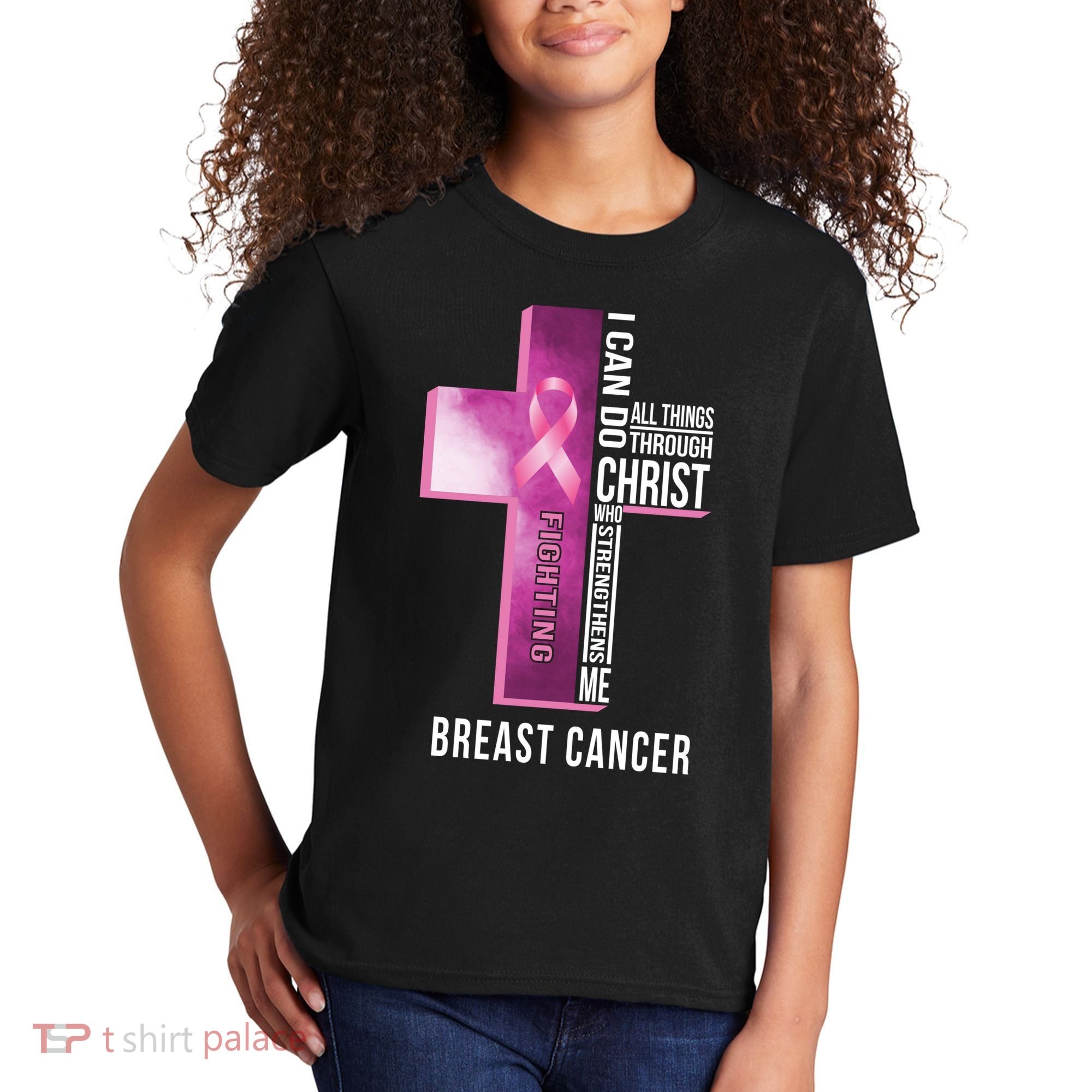 Breast Cancer I Can Do All Thing Through Christ Kids T-Shirt