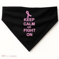 Breast Cancer Keep Calm And Fight On USA-Made Doggie Bandana thumb 0