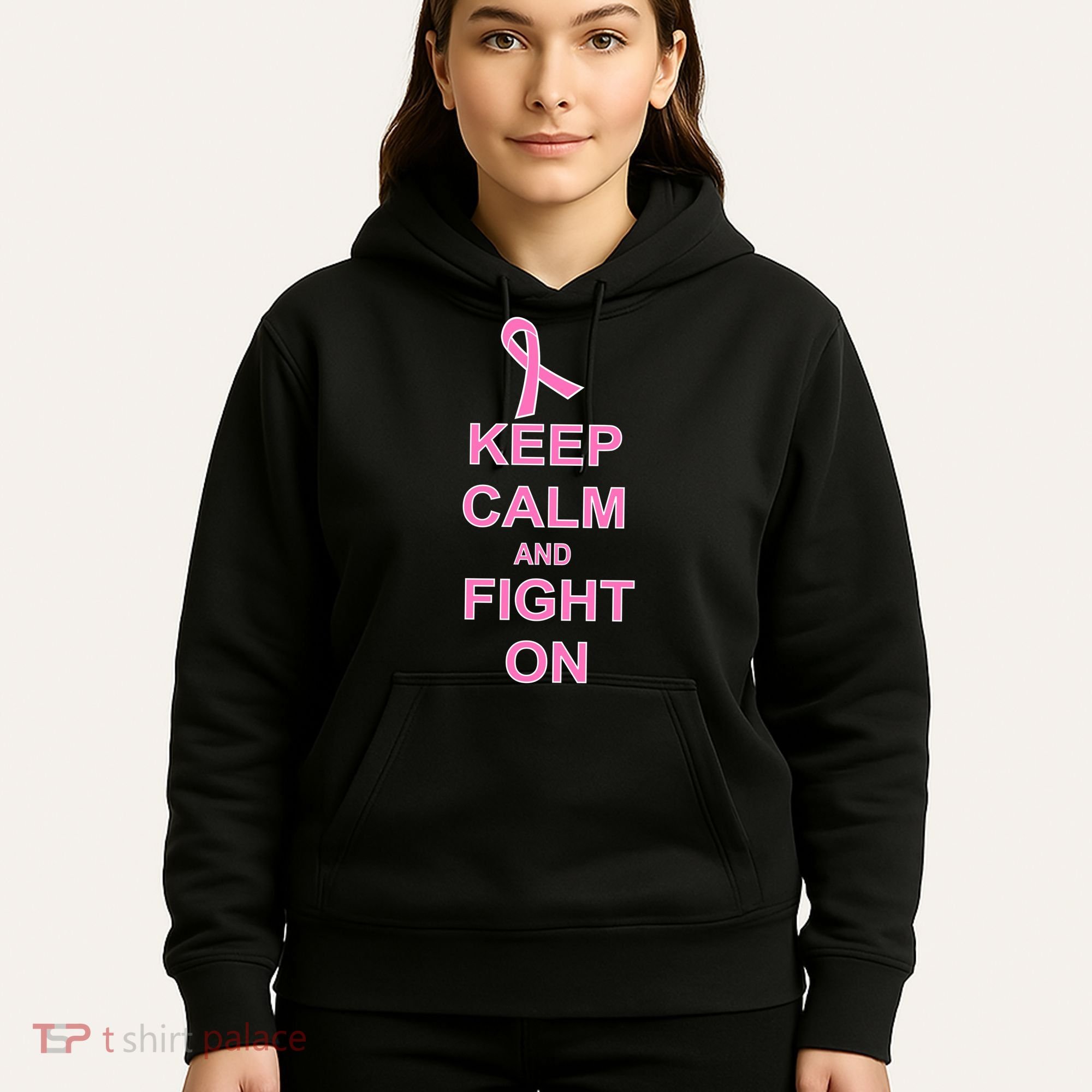Breast Cancer Keep Calm And Fight On Hoodie