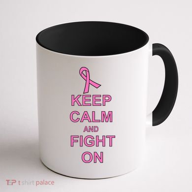 Breast Cancer Keep Calm And Fight On Coffee Mug back