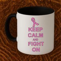 Breast Cancer Keep Calm And Fight On Coffee Mug thumb 2