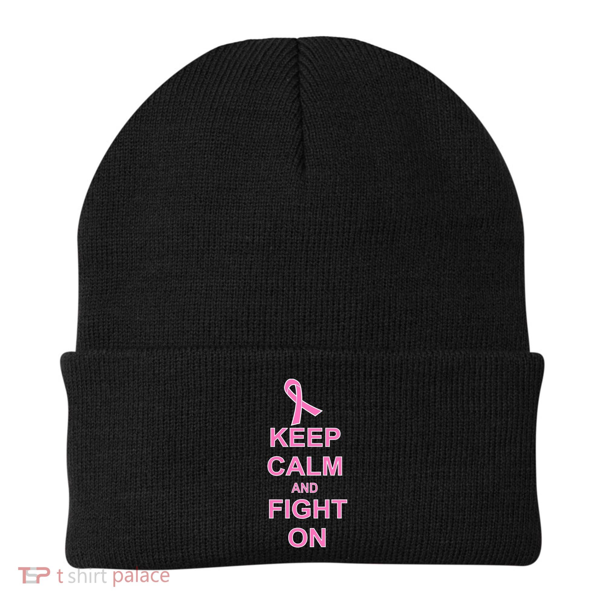 Breast Cancer Keep Calm And Fight On Beanie