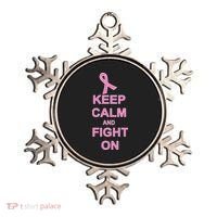 Breast Cancer Keep Calm And Fight On Ornament thumb 0
