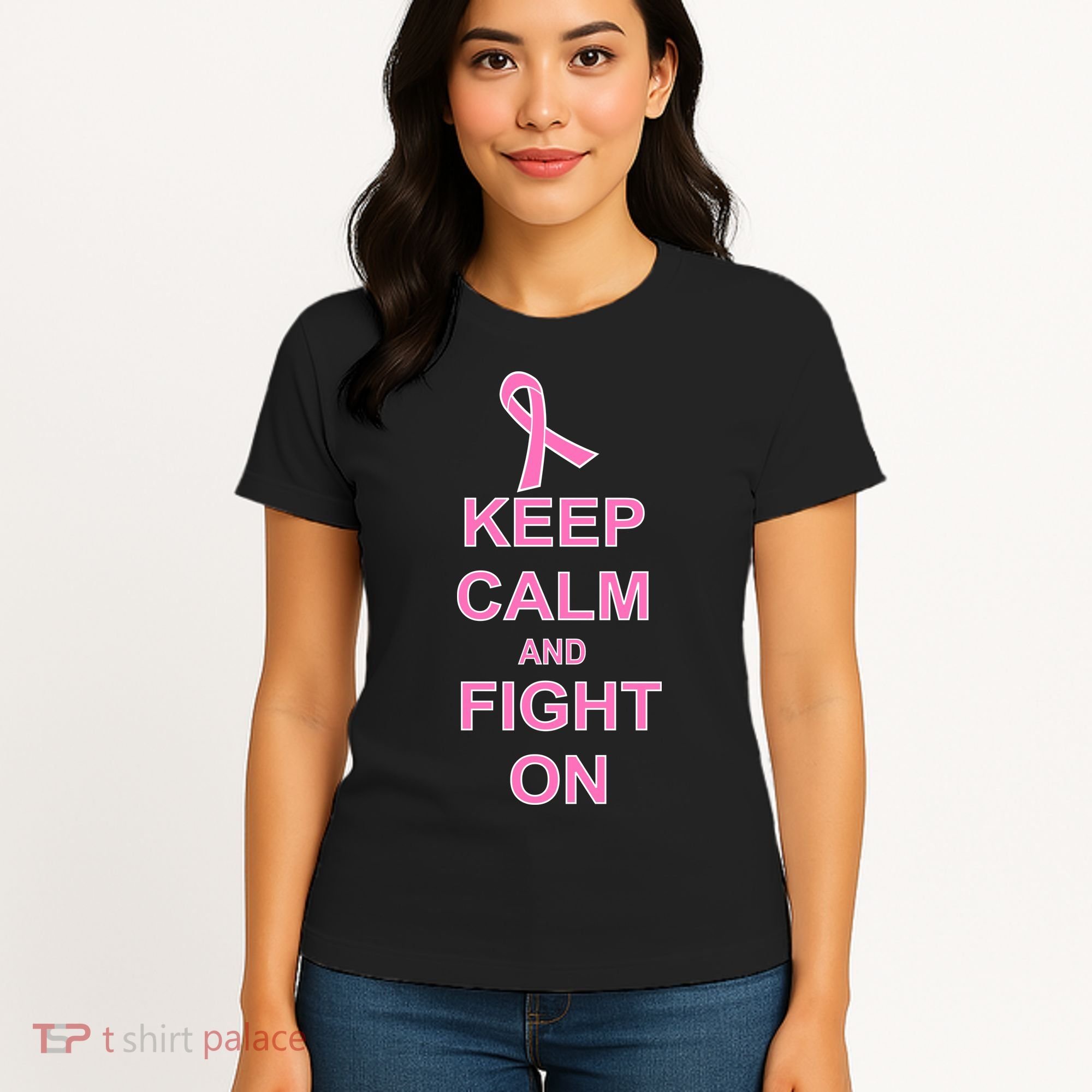 Breast Cancer Keep Calm And Fight On Women's T-Shirt