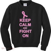 Breast Cancer Keep Calm And Fight On Kids Sweatshirt thumb 0