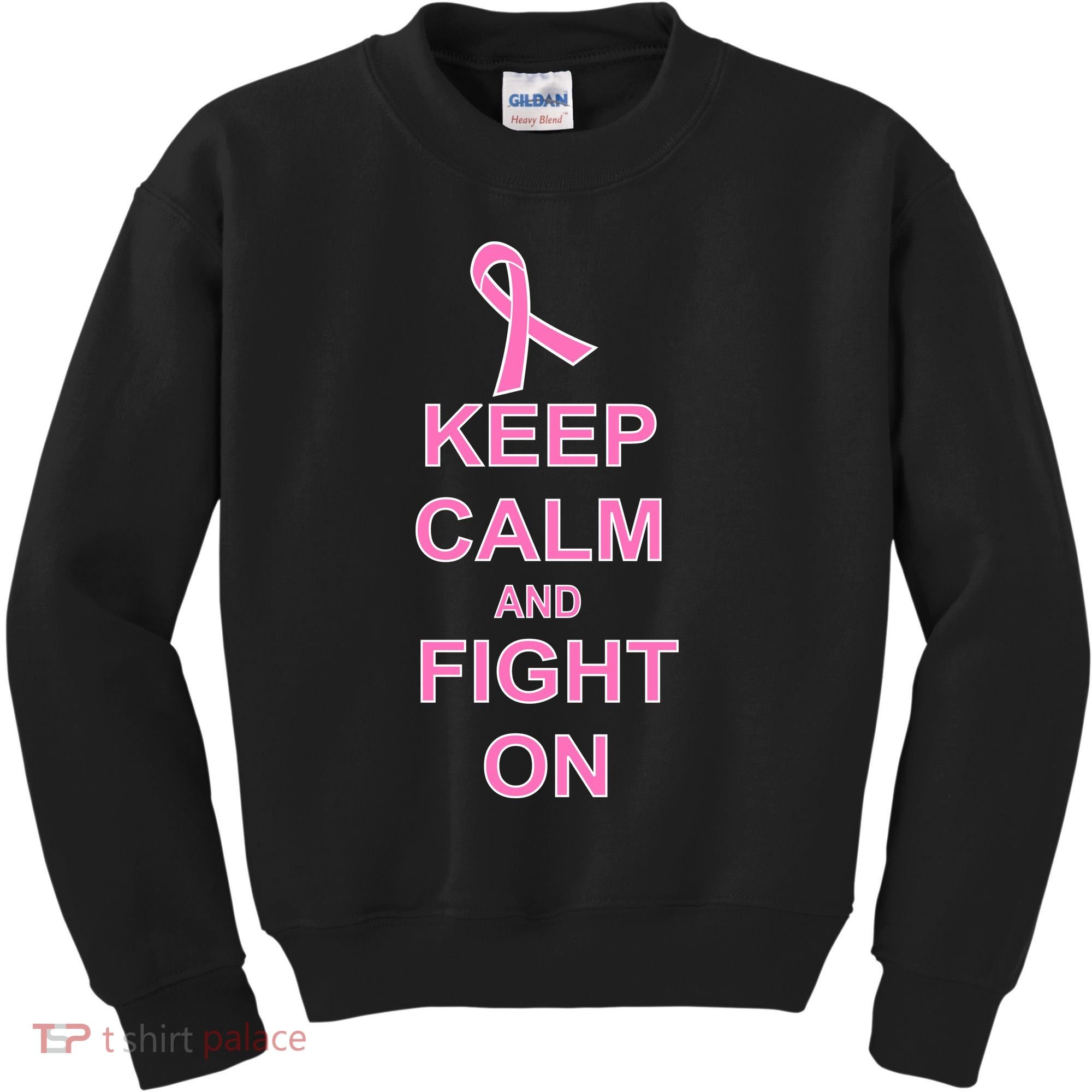 Breast Cancer Keep Calm And Fight On Kids Sweatshirt