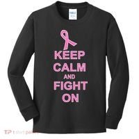 Breast Cancer Keep Calm And Fight On Kids Long Sleeve Shirt thumb 0
