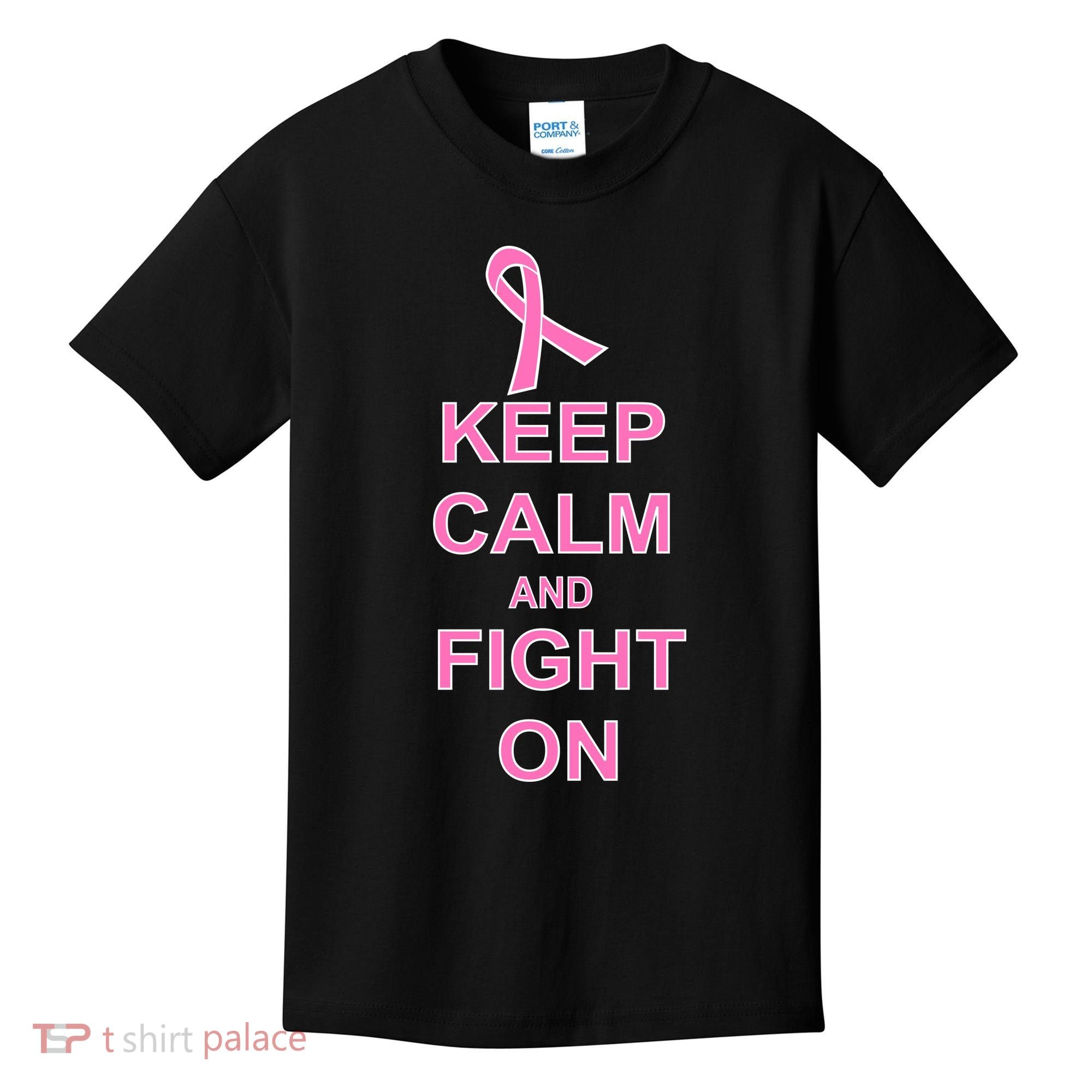 Breast Cancer Keep Calm And Fight On Kids T-Shirt