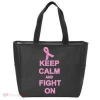 Breast Cancer Keep Calm And Fight On Tote Bag thumb 0