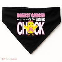 Breast Cancer Messed With The Wrong Chick USA-Made Doggie Bandana thumb 0