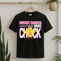 Breast Cancer Messed With The Wrong Chick T-Shirt thumb 2