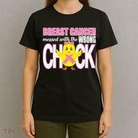 Breast Cancer Messed With The Wrong Chick T-Shirt thumb 4