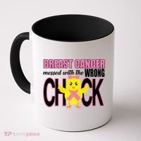 Breast Cancer Messed With The Wrong Chick Coffee Mug thumb 0