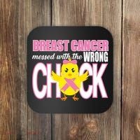 Breast Cancer Messed With The Wrong Chick Coaster thumb 0