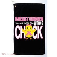 Breast Cancer Messed With The Wrong Chick Golf Towel thumb 0