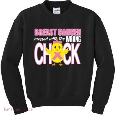 Breast Cancer Messed With The Wrong Chick Kids Sweatshirt