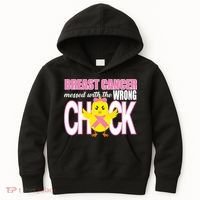 Breast Cancer Messed With The Wrong Chick Kids Hoodie thumb 0