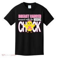 Breast Cancer Messed With The Wrong Chick Kids T-Shirt thumb 0