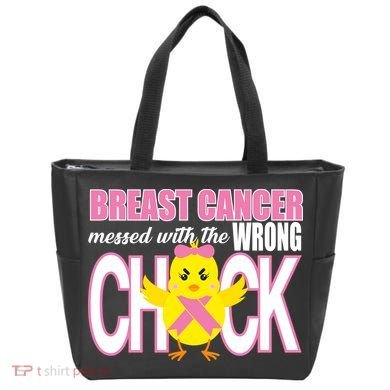 Breast Cancer Messed With The Wrong Chick Tote Bag