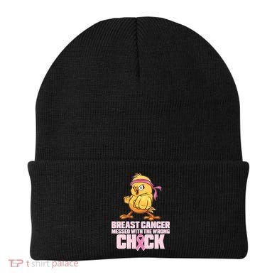Breast Cancer Messed With The Wrong Chick Funny Beanie