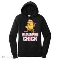 Breast Cancer Messed With The Wrong Chick Funny Women's Hoodie thumb 0