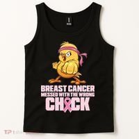 Breast Cancer Messed With The Wrong Chick Funny Tank Top thumb 2