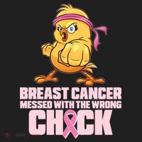 Breast Cancer Messed With The Wrong Chick Funny Golf Towel thumb 3