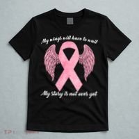 Breast Cancer My Wings Will Have To Wait T-Shirt thumb 5
