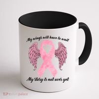 Breast Cancer My Wings Will Have To Wait Coffee Mug thumb 1