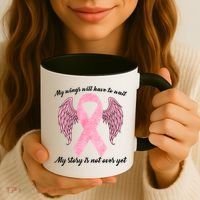 Breast Cancer My Wings Will Have To Wait Coffee Mug thumb 3