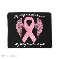 Breast Cancer My Wings Will Have To Wait Mousepad thumb 0
