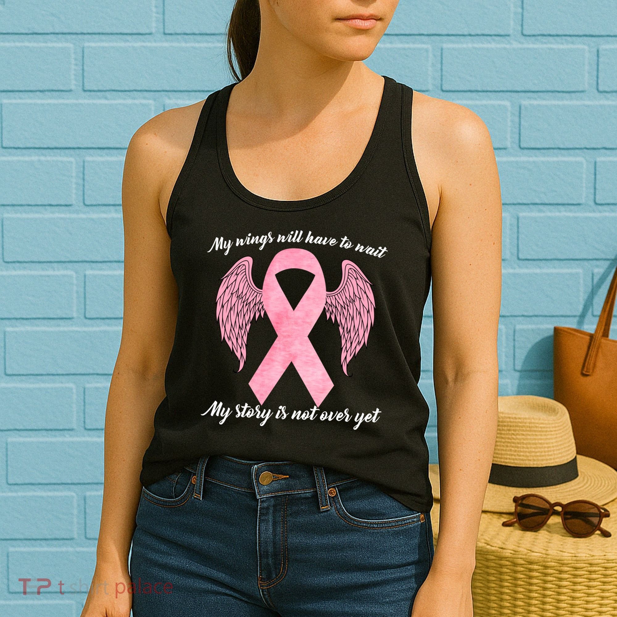Breast Cancer My Wings Will Have To Wait Women's Tank Top