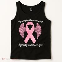 Breast Cancer My Wings Will Have To Wait Tank Top thumb 2