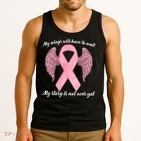 Breast Cancer My Wings Will Have To Wait Tank Top thumb 3