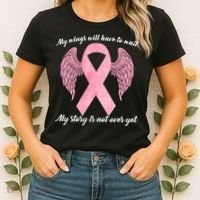 Breast Cancer My Wings Will Have To Wait Women's T-Shirt thumb 2
