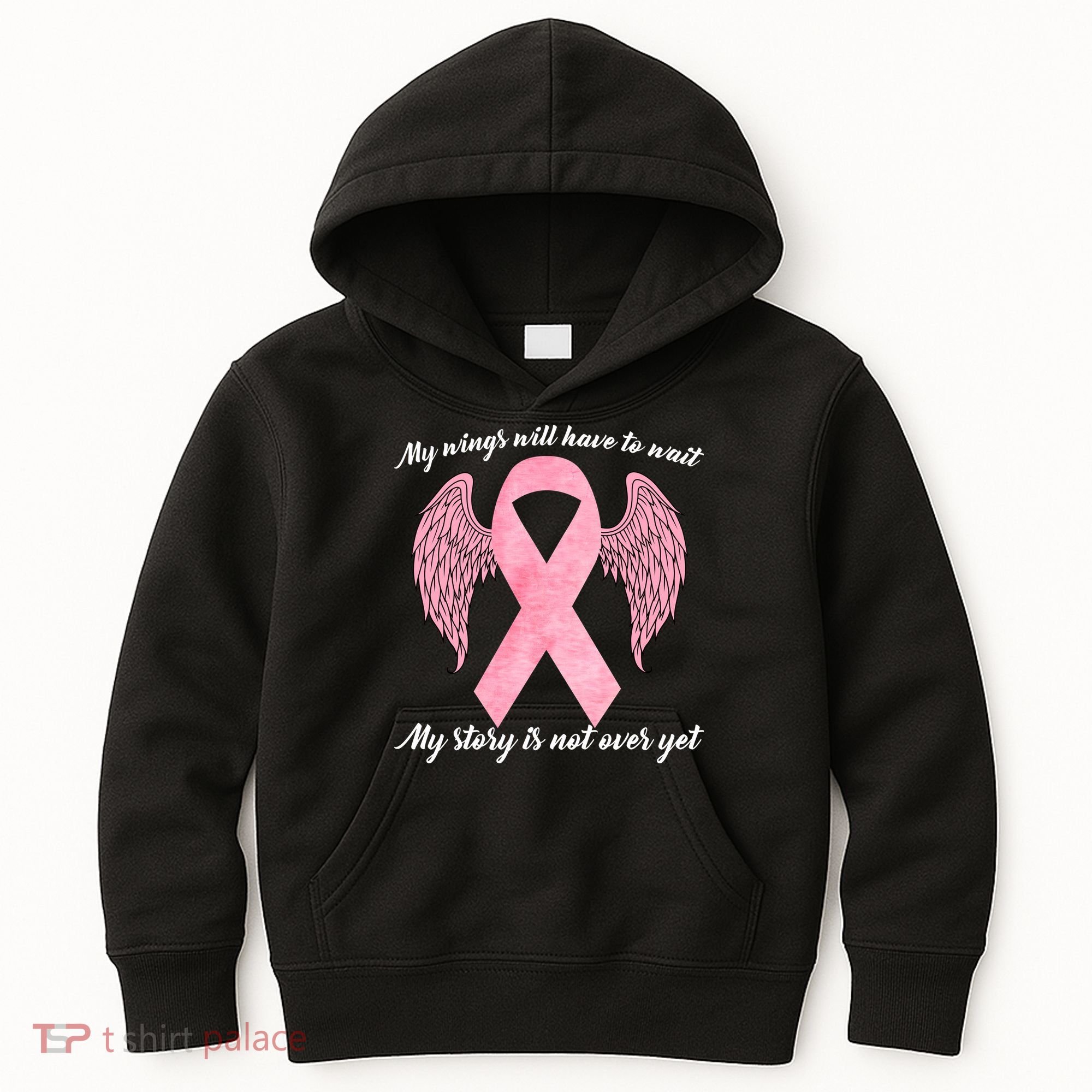 Breast Cancer My Wings Will Have To Wait Kids Hoodie