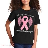 Breast Cancer My Wings Will Have To Wait Kids T-Shirt thumb 2