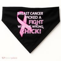 Breast Cancer Picked The Wrong Chick USA-Made Doggie Bandana thumb 0