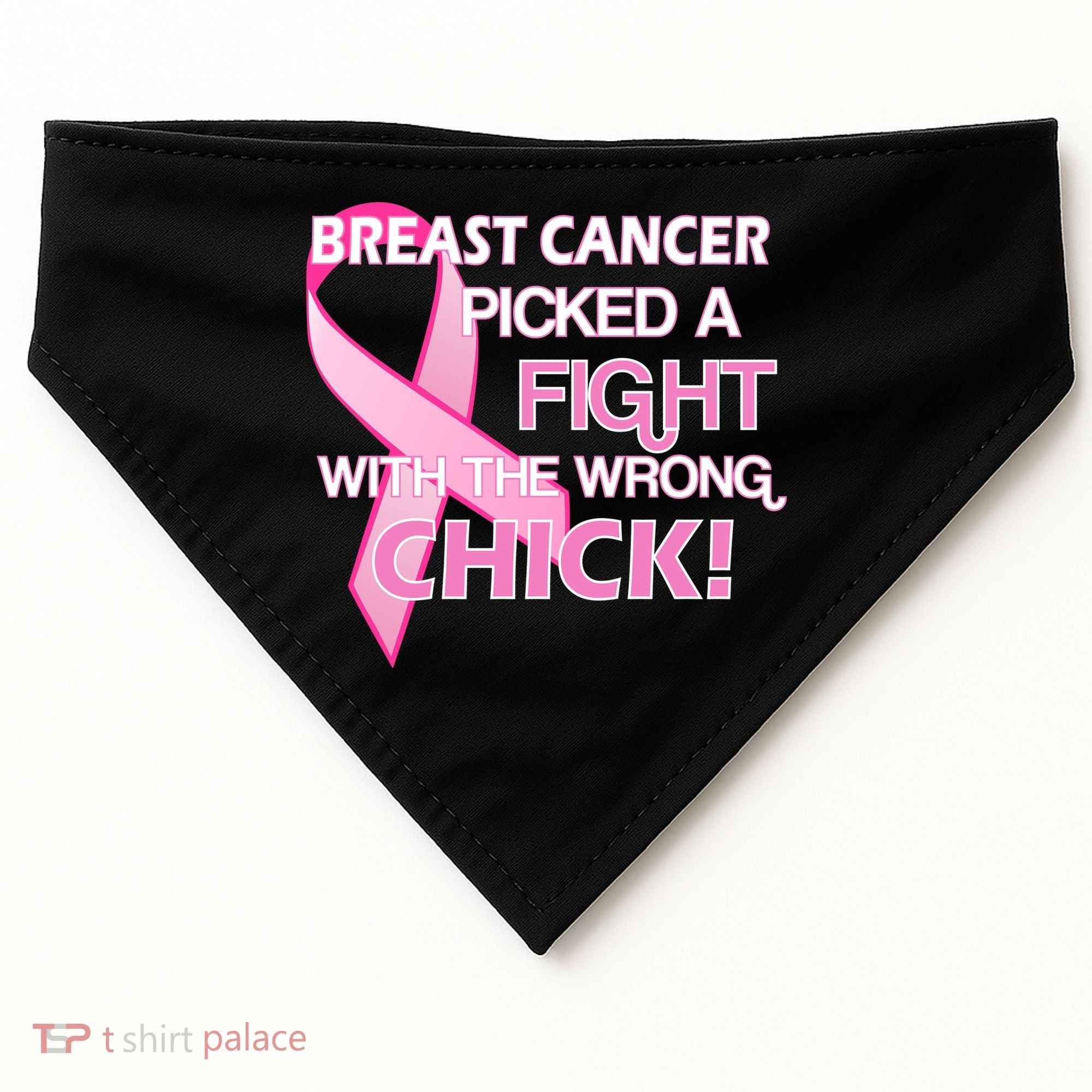 Breast Cancer Picked The Wrong Chick USA-Made Doggie Bandana