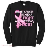 Breast Cancer Picked The Wrong Chick Sweatshirt thumb 0