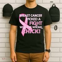Breast Cancer Picked The Wrong Chick T-Shirt thumb 6