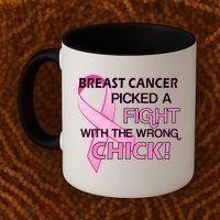 Breast Cancer Picked The Wrong Chick Coffee Mug thumb 2