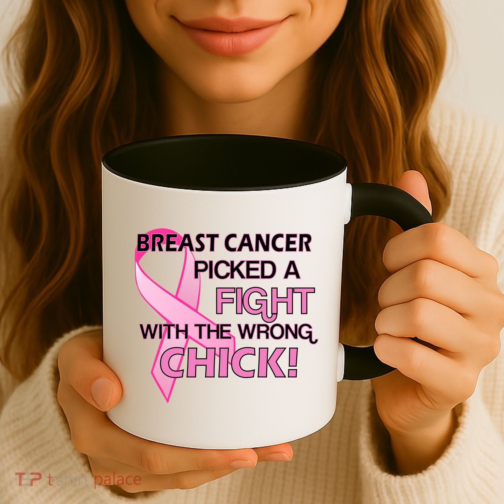 Breast Cancer Picked The Wrong Chick Coffee Mug