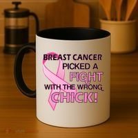 Breast Cancer Picked The Wrong Chick Coffee Mug thumb 4