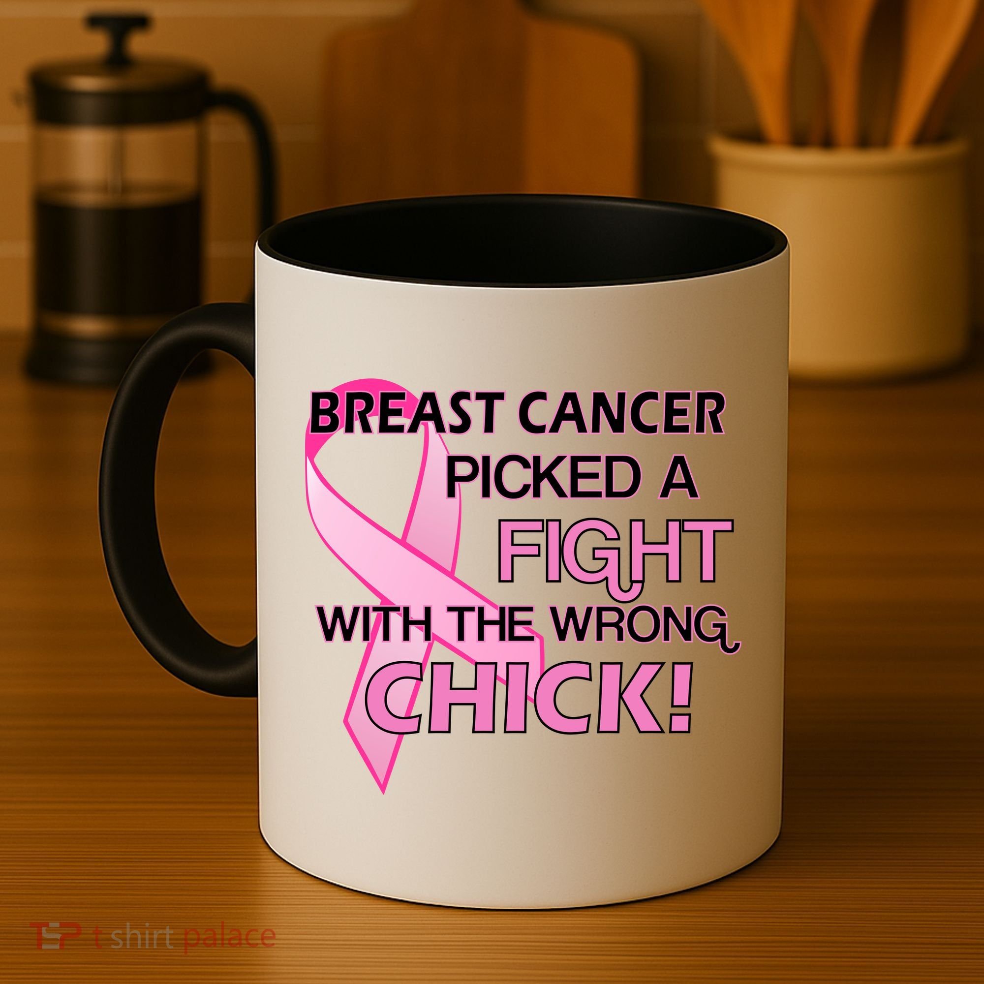 Breast Cancer Picked The Wrong Chick Coffee Mug