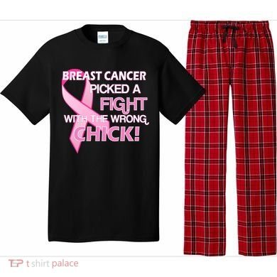 Breast Cancer Picked The Wrong Chick Pajama Set