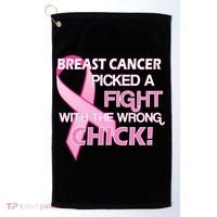 Breast Cancer Picked The Wrong Chick Golf Towel thumb 0