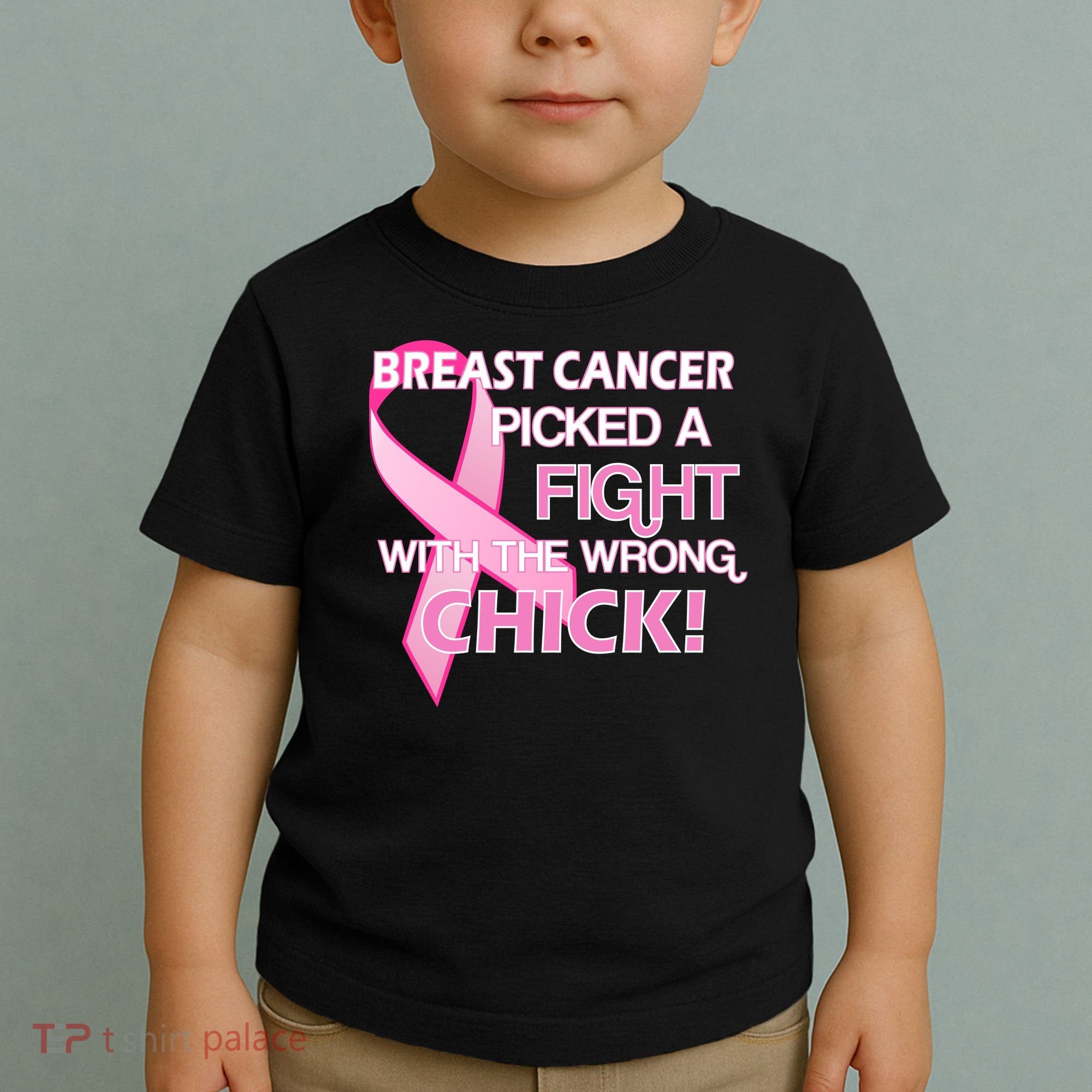 Breast Cancer Picked The Wrong Chick Toddler T-Shirt