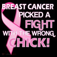 Breast Cancer Picked The Wrong Chick Women's Long Sleeve Shirt thumb 2